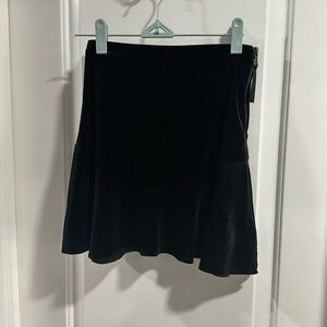 Ecote Black Pleated Velvet Skirt